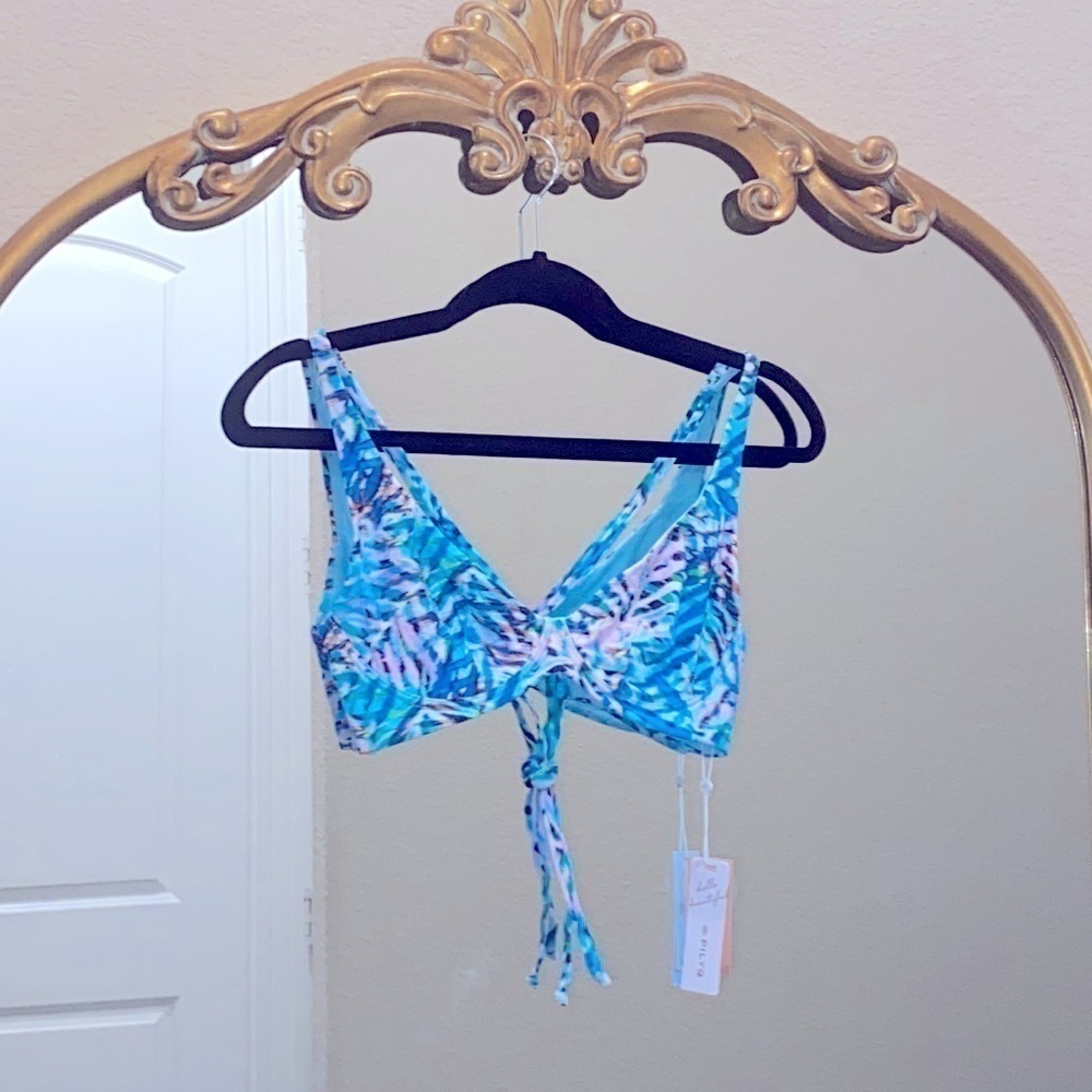 Pilyq Palmas Underwire Halter Swim Top Size L